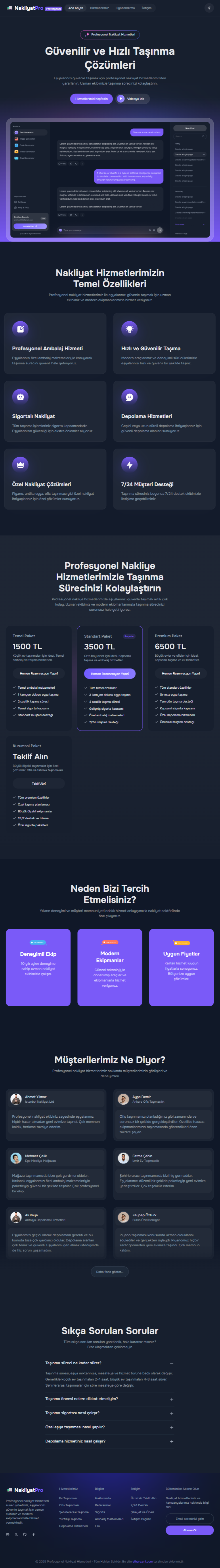 NakliyatPro full sayfa görünüm