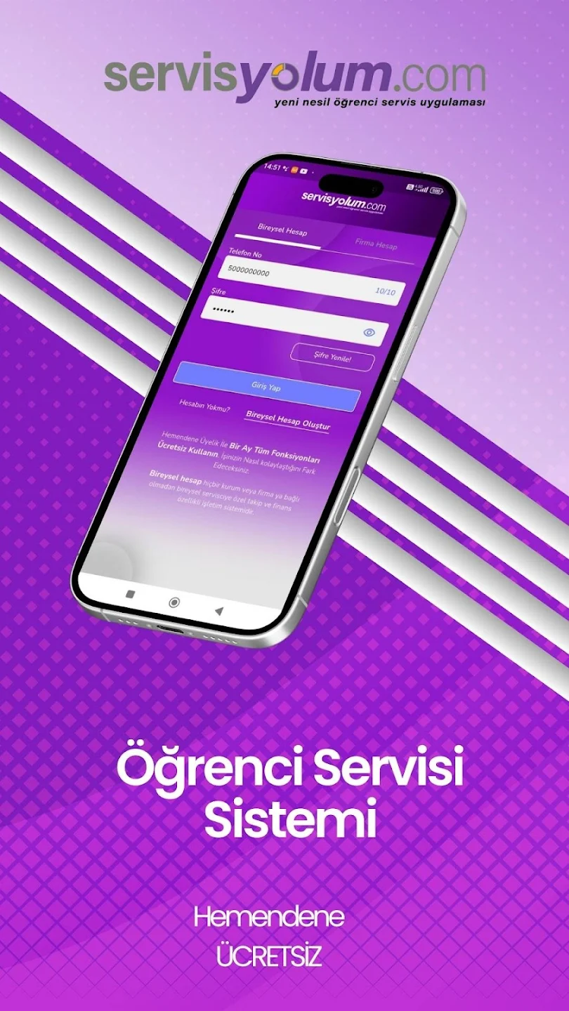 Servis Yolum Giriş Ekranı
