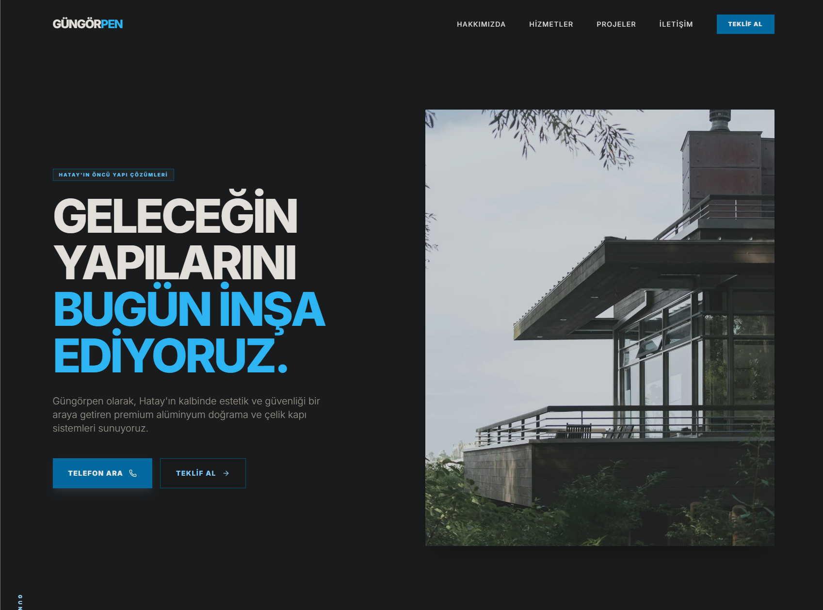 Güngörpen – Alüminyum ve Çelik Sistemleri için Kurumsal Web Sitesi