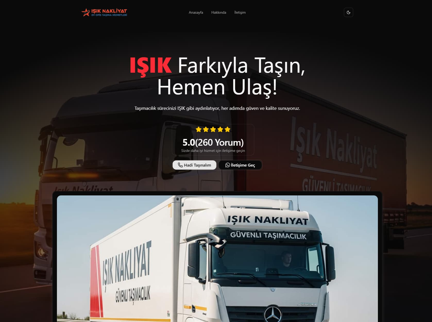 Işık Nakliyat Web Sitesi – SEO ve Performans Odaklı Next.js Projesi