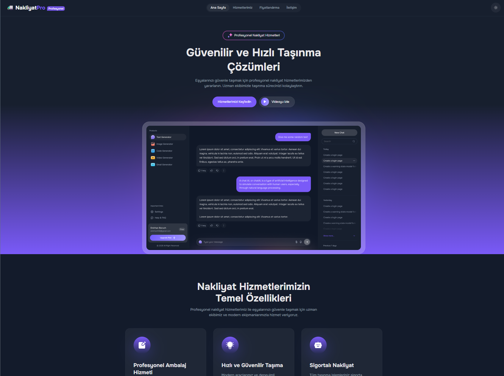NakliyatPro – Fiyatlandırma ve Randevu Odaklı Next.js Projesi